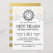 Black Gold New Year's Celebration Party Kaart (Voorkant / Achterkant)