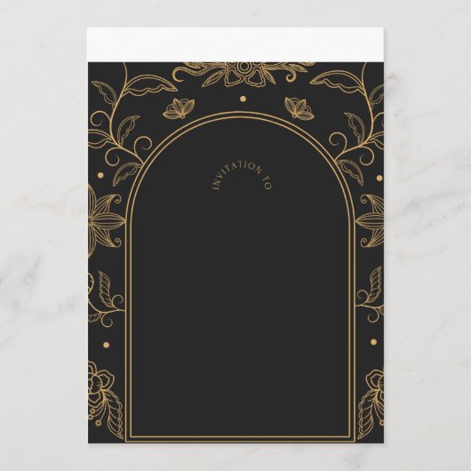 Black & Gold New Year's Eve Invitation an  Kaart (Voorkant)