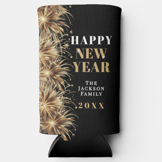 Black Gold New Year's Eve Party Seltzer Blikjeskoeler (Voorkant)