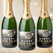 Black Gold New Year's Eve Party Sparkling Wijnetiket