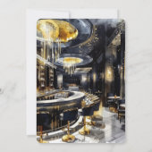 Black Gold Night Club Martini Vrijgezellenfeest Kaart (Achterkant)