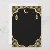 Black & Gold Nikah Wallimah Mosque Islamic Weddens Kaart (Achterkant)