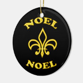 Black Gold Noel Fleur de Lis Keramisch Ornament (Links)