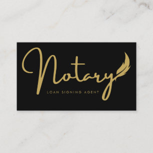 Black Gold Notary Script Loan Signing Agent Visitekaartje