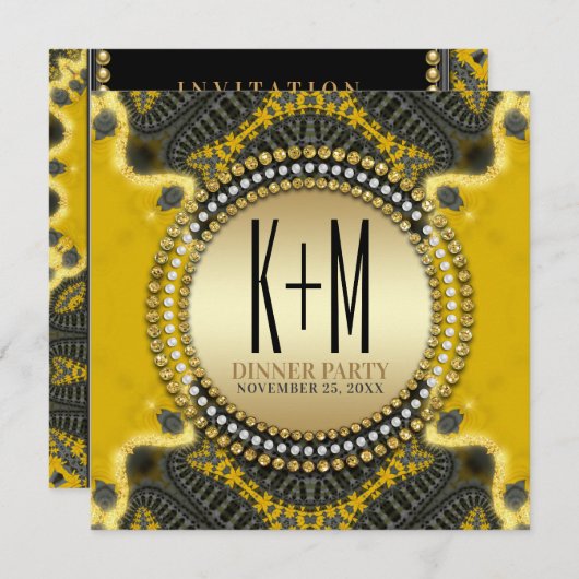 Black Gold Nouveau - Speciaal & Uniek Kaart (Voorkant / Achterkant)