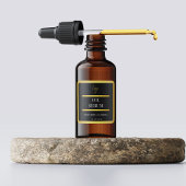 Black & Gold Oil Serum Label Sticker