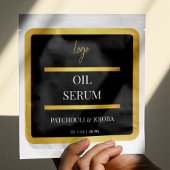 Black & Gold Oil Serum Label Sticker