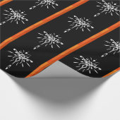 Black Gold Oranje Starburst dramatisch design Cadeaupapier (Hoek)