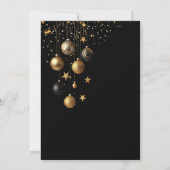 Black Gold Ornamenten Sparkle Stars Kerstfeest Kaart (Achterkant)