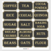 Black & Gold Pantry Label Stickers (Vel)