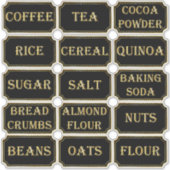 Black & Gold Pantry Label Stickers (Voorkant)