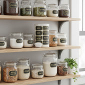 Black & Gold Pantry Label Stickers