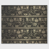 Black Gold Papyrus Antiek Egyptisch Floral Lotus Cadeaupapier (Vlak)