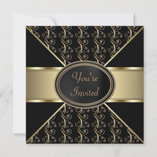 Black Gold Party Kaart (Voorkant)