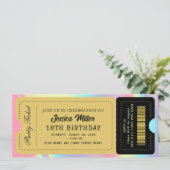 Black & Gold Party Ticket Kaart (Staand voorkant)