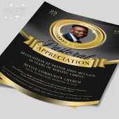 Black & Gold Pastoral Waardering Herkenning Flyer