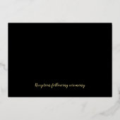 Black & Gold Peony Modern Toile Wedding Folie Uitnodiging (Achterkant)