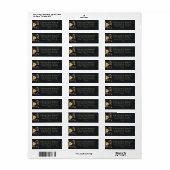 Black & Gold Peony Wedding Address Labels (Full Sheet)