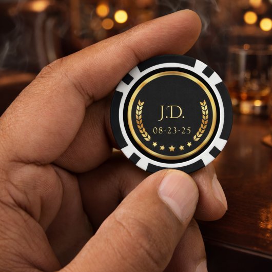 Black & Gold Personalized Casino Chips
