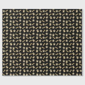 Black Gold Pet-Prints, hondenbonen en kerstmis Cadeaupapier (Vlak)