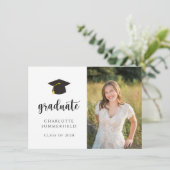 Black Gold Pet Tassel Simple Afstuderen Kaart (Staand voorkant)