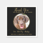 Black Gold Pet Weddenschap Hartelijk dank Aangepas Servet (Voorkant)