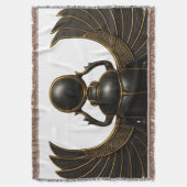 Black & Gold Pharaonic Beetle Throw Blanket Deken (Voorkant Verticaal)