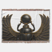 Black & Gold Pharaonic Beetle Throw Blanket Deken (Voorkant)