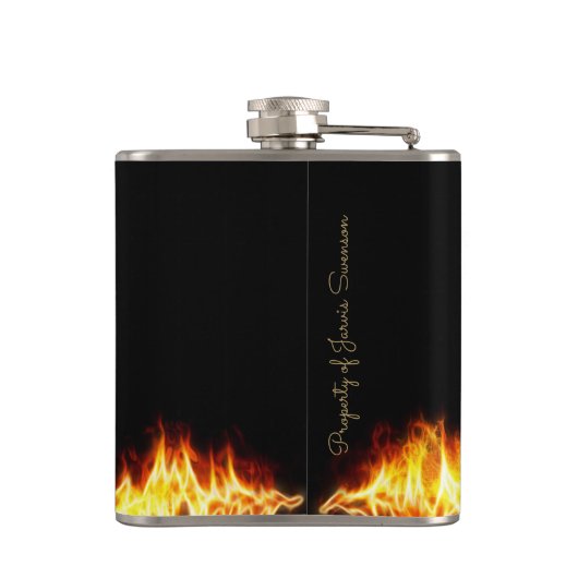 Black Gold Phoenix Flames 6 oz. Heupfles (Achterkant)