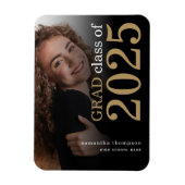 Black Gold Photo 2023 Afstuderen Aankondiging Magneet (Verticaal)