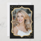 Black Gold Photo 50th Birthday Kaart (Achterkant)