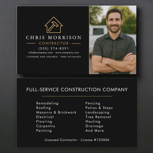 Black Gold Photo Building Construction Visitekaartje