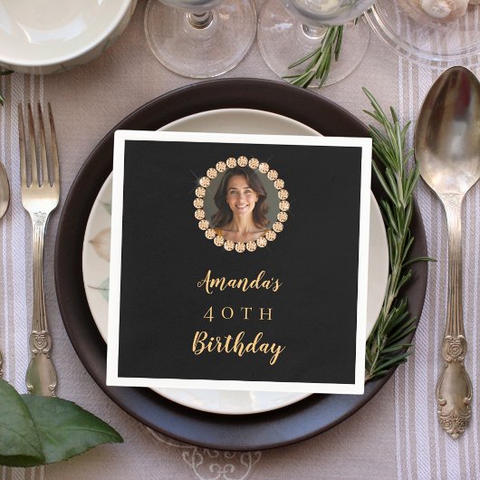 Black gold photo diamonds servet