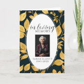 Black & Gold Photo Funeral Order of Service  Programma (Voorkant)