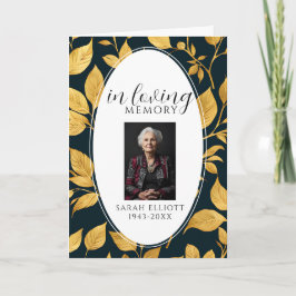 Black & Gold Photo Funeral Order of Service  Programma