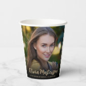 Black Gold Photo Graduparty Papieren Bekers (Achterkant)