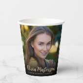 Black Gold Photo Graduparty Papieren Bekers (Voorkant)