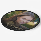 Black Gold Photo Graduparty Papieren Bordje (Gekanteld)