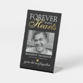 Black Gold Photo Memorial Reclamebord Met Voetstuk (Voorkant)