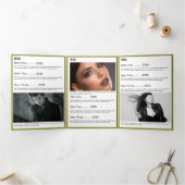 Black Gold Photo Monogram Salon Brochure Drieluik Kaart (Binnen)
