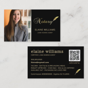 Black Gold Photo QR Notional Loan Signing Agent Visitekaartje