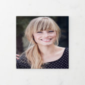 Black Gold Photos Folded Afstuderen Announounding Drieluik Uitnodiging (Cover)