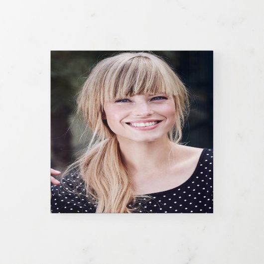 Black Gold Photos Folded Afstuderen Announounding Drieluik Uitnodiging (Cover)