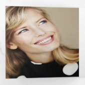 Black Gold Photos Folded Afstuderen Announounding Drieluik Uitnodiging (Binnenzijde eerst)