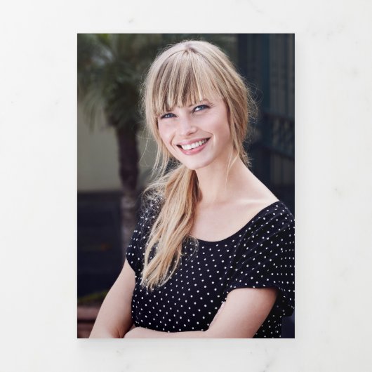 Black Gold Photos Graduation Party Drieluik Uitnodiging (Cover)