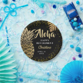 Black Gold Pineappel Surprise Retirement Party Papieren Bordje (Feest)