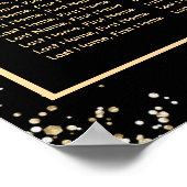 Black Gold Pink Floral Wedding Seating Chart 12 Poster (Hoek)