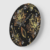 Black & Gold Poinsettias & Holly Grote Klok (Hoek)