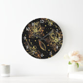 Black & Gold Poinsettias & Holly Grote Klok (Huis)