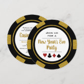 Black Gold Poker Chip Casino, avond nieuwjaarsdag Kaart (Voorkant / Achterkant)